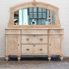 Antique Victorian Sideboard Mirror  Dresser