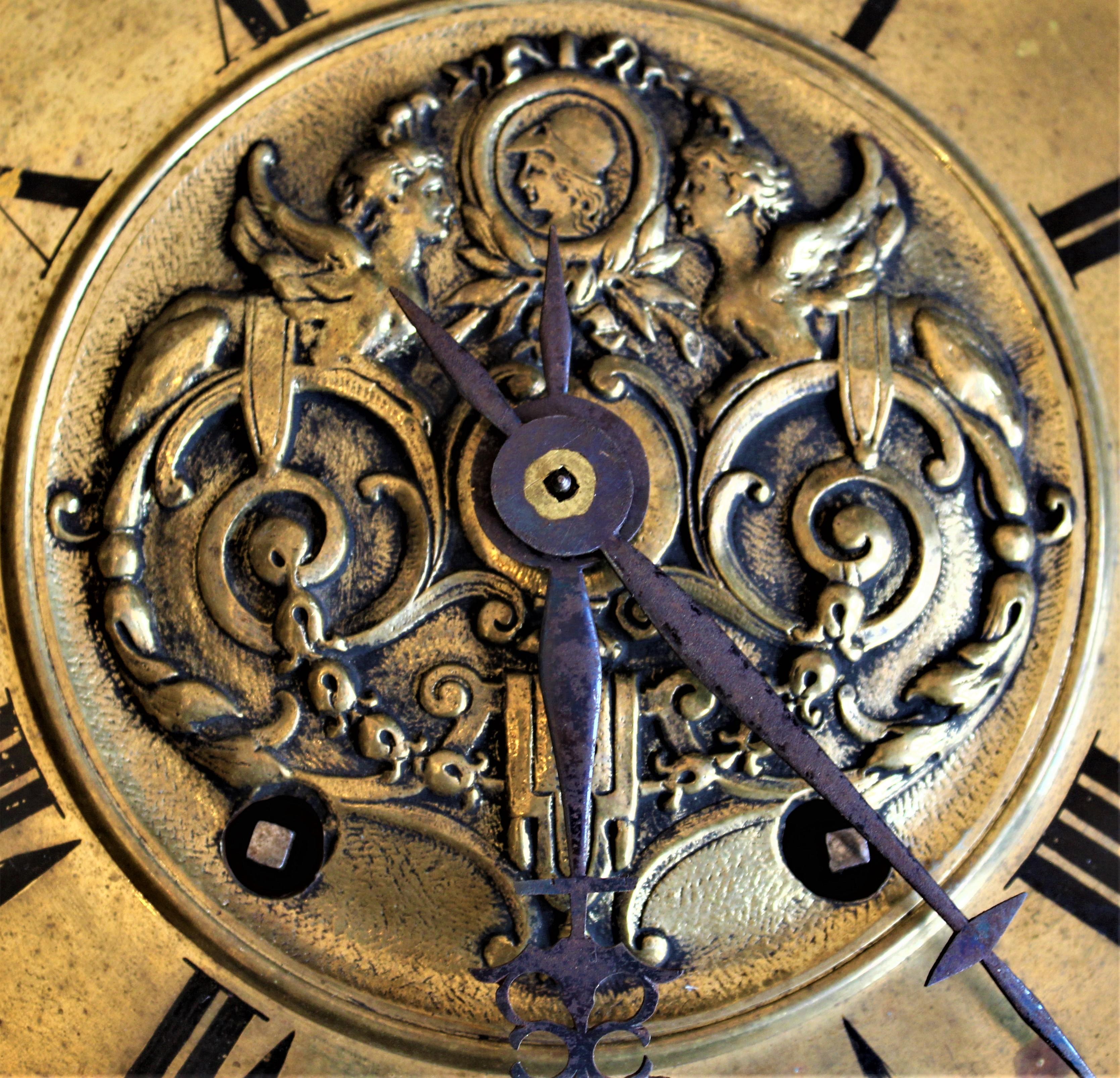 Tiffany & Co. Antique Victorian Bronze Ornately Cast Figural Wall Clock In Good Condition For Sale In Hamilton, Ontario