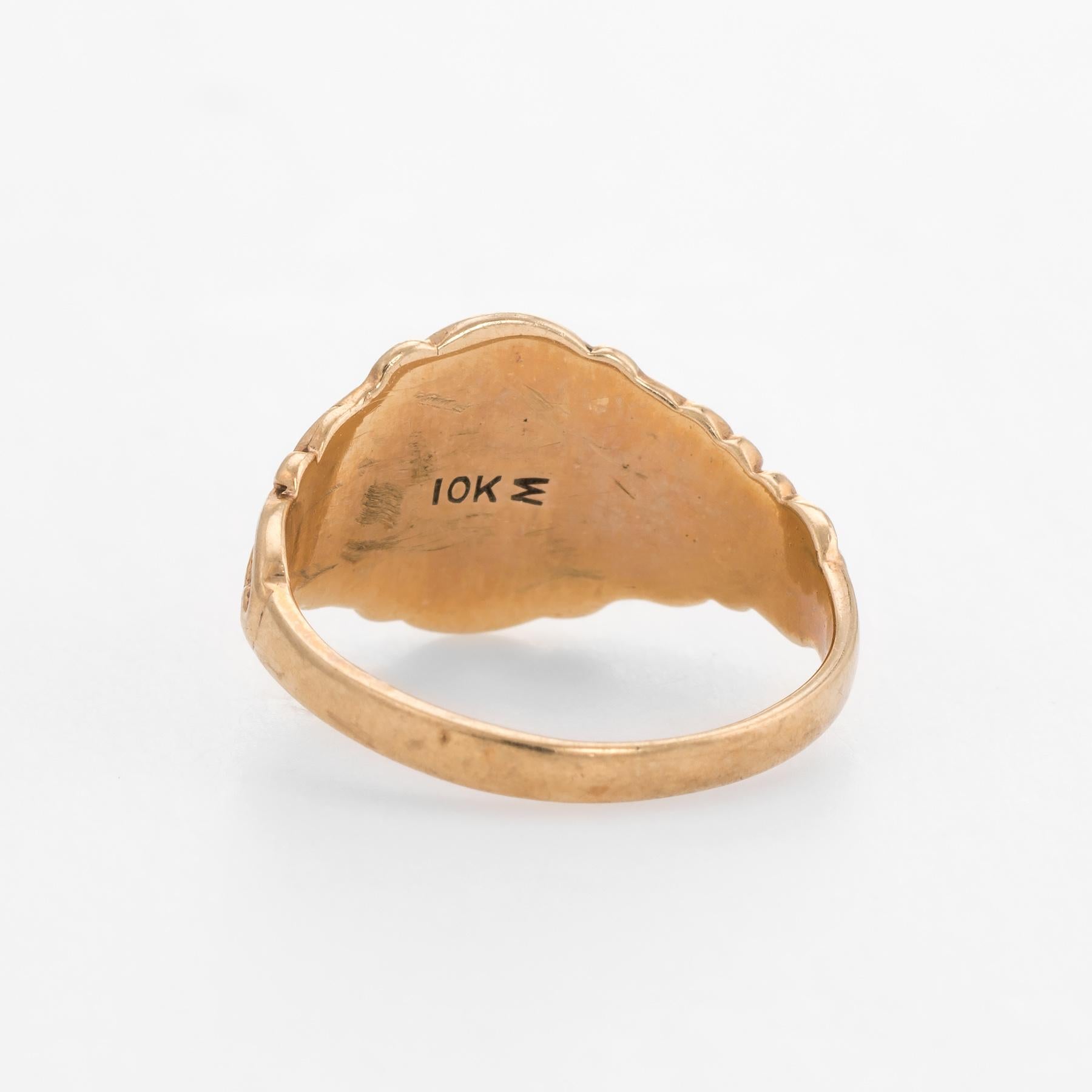 Antique Victorian Signet Ring 10 Karat Rose Gold JR Wood Vintage Fine Jewelry 2