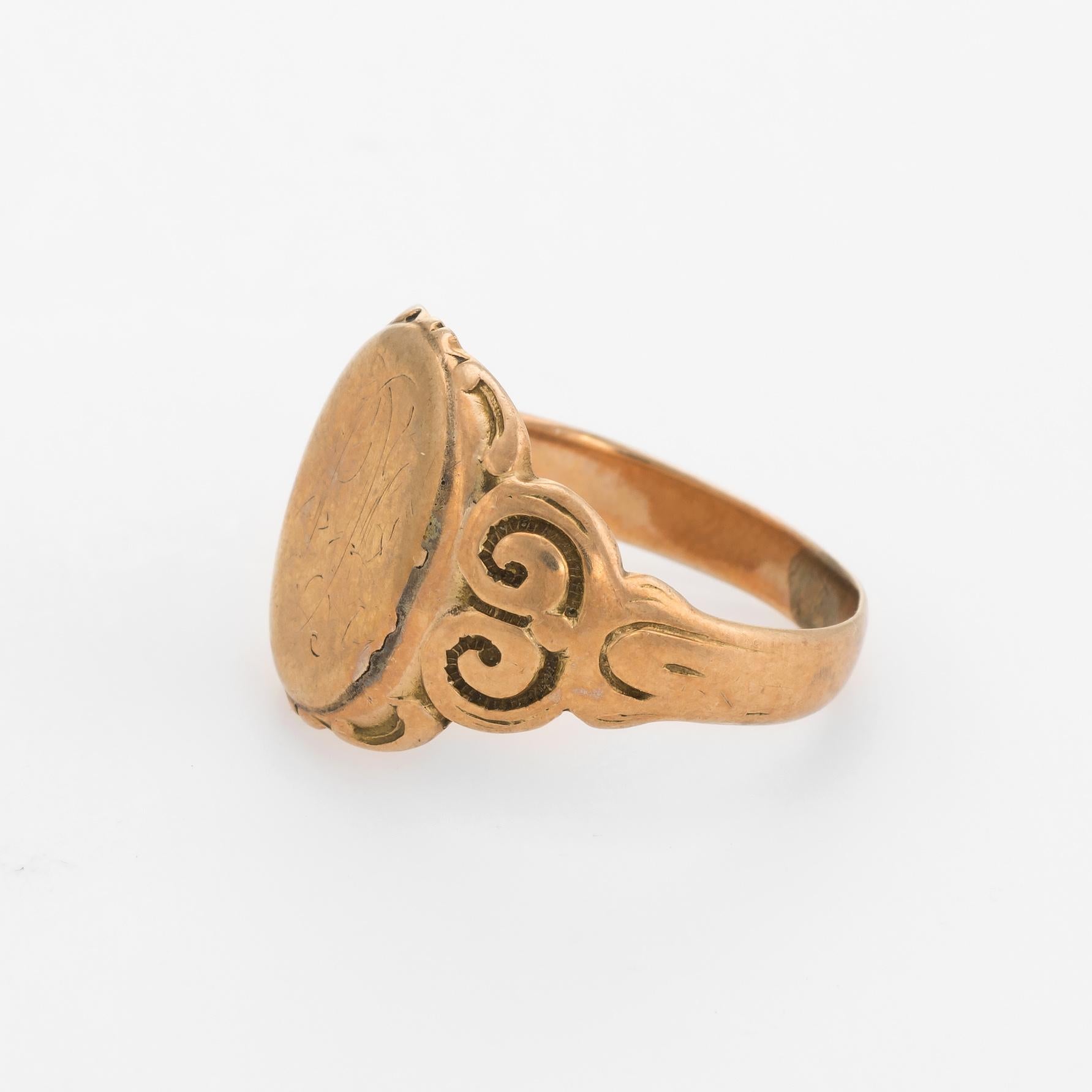 antique rose gold signet ring