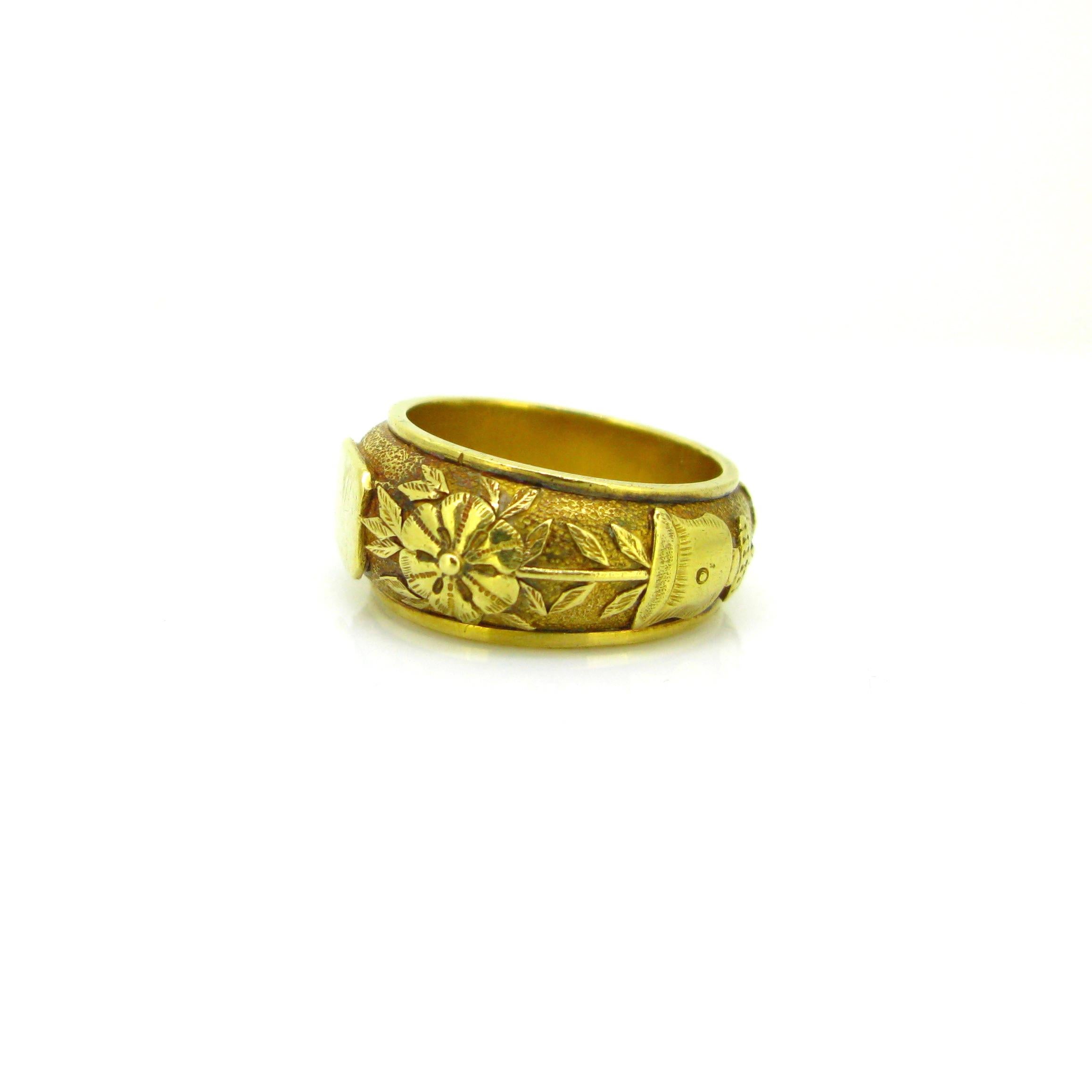 Antiker viktorianischer Siegelring, 18kt Gelbgold, um 1850 für Damen oder Herren