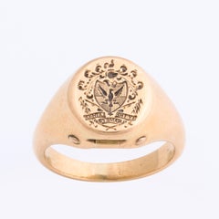Antique Victorian Signet Ring with Hidden Key Attached