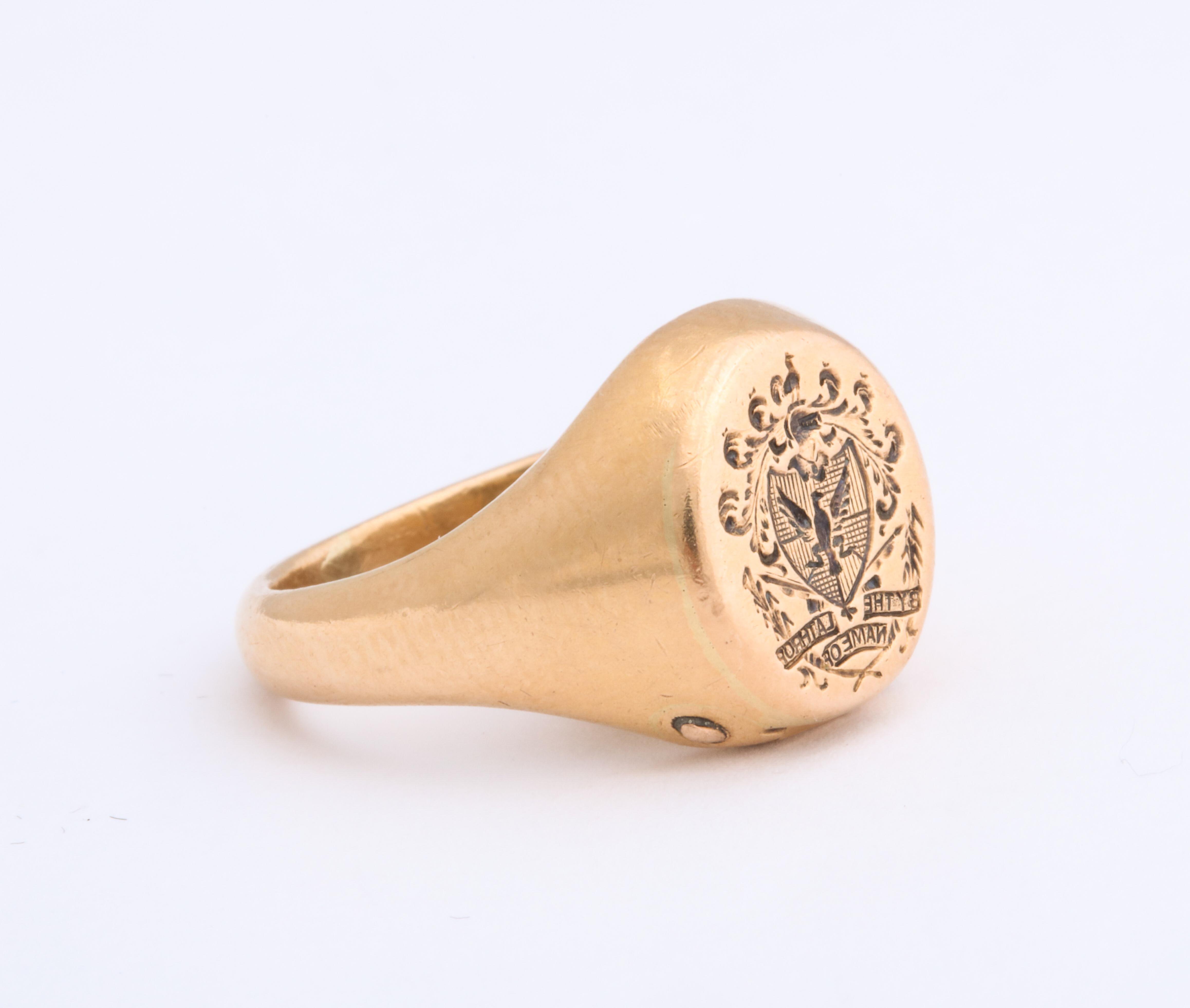Antique Victorian Signet Ring with Hidden Key Attached In Excellent Condition In Stamford, CT