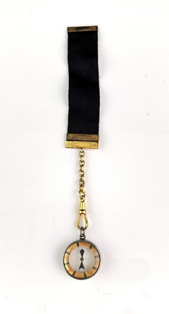 Antique Victorian silk albertina and gilt compass