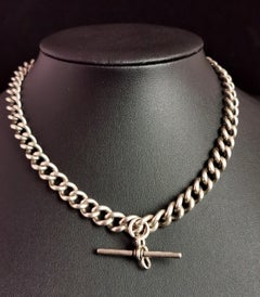 Antique Victorian Silver Albert Chain, Watch Chain