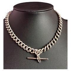 Antique Victorian Silver Albert Chain, Watch Chain