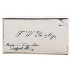 Antique Victorian Silver and Enamel Calling Card Vesta Case, 1887