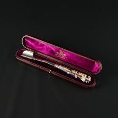 Antique Victorian Silver and Porcelain Cheese Scoop