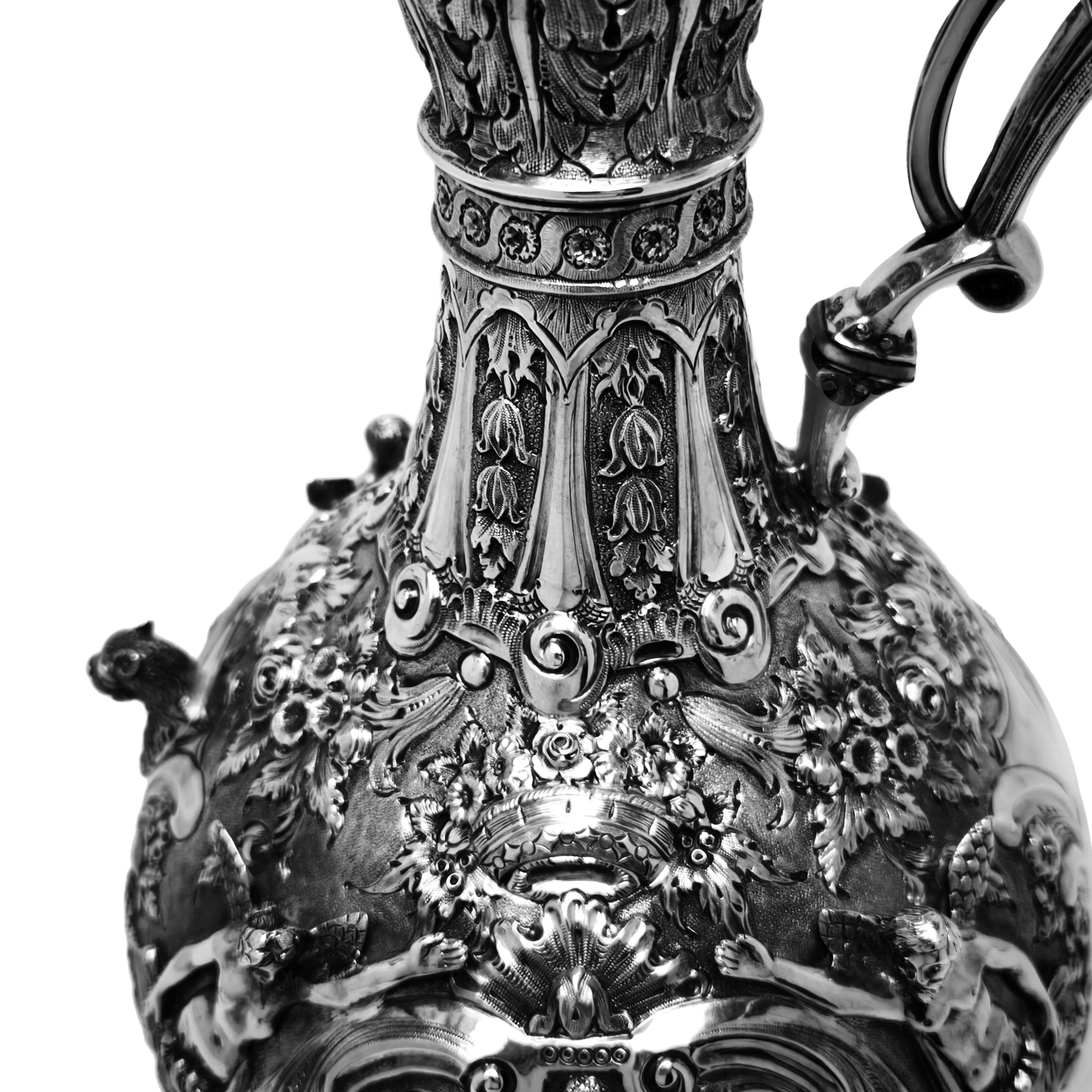 XIXe siècle Antique pichet / pichet à vin / aiguière à vin Armada victorien Londres 1875 en vente