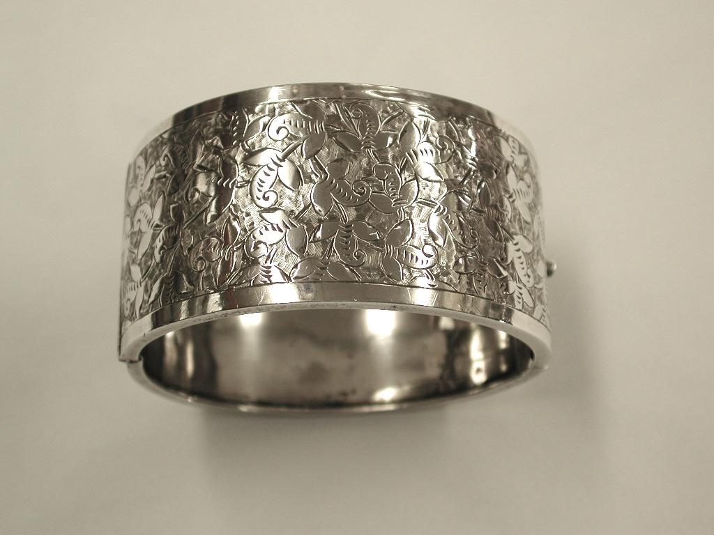 Fin du XIXe siècle Bracelet jonc victorien ancien James Fenton, Birmingham, 1883 en vente