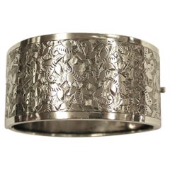 Used Victorian Silver Bangle, James Fenton, Birmingham, 1883