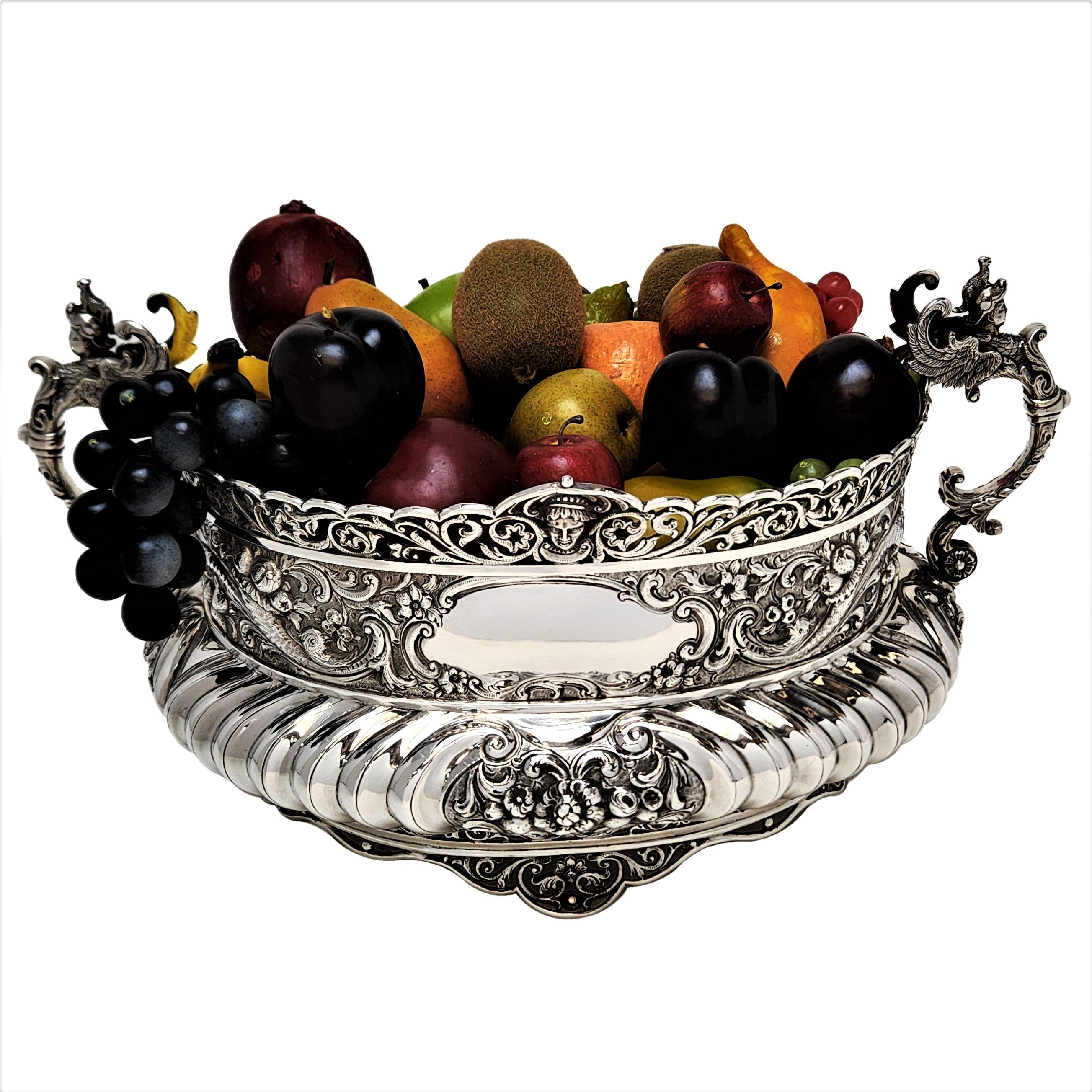 Sterling Silver Antique Victorian Silver Bowl Centrepiece on Plinth 1898 Champagne Wine Cooler