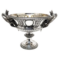 Antique Victorian Silver Bowl / Two Handled Cup Dragon Handles 1867