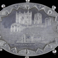 Antique Victorian Silver Brooch Durham Cathedral Dated, 1893