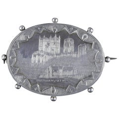 Antique Victorian Silver Brooch Durham Cathedral Dated, 1893