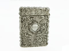 Antique Victorian Silver Card Case, Birmingham, 1852