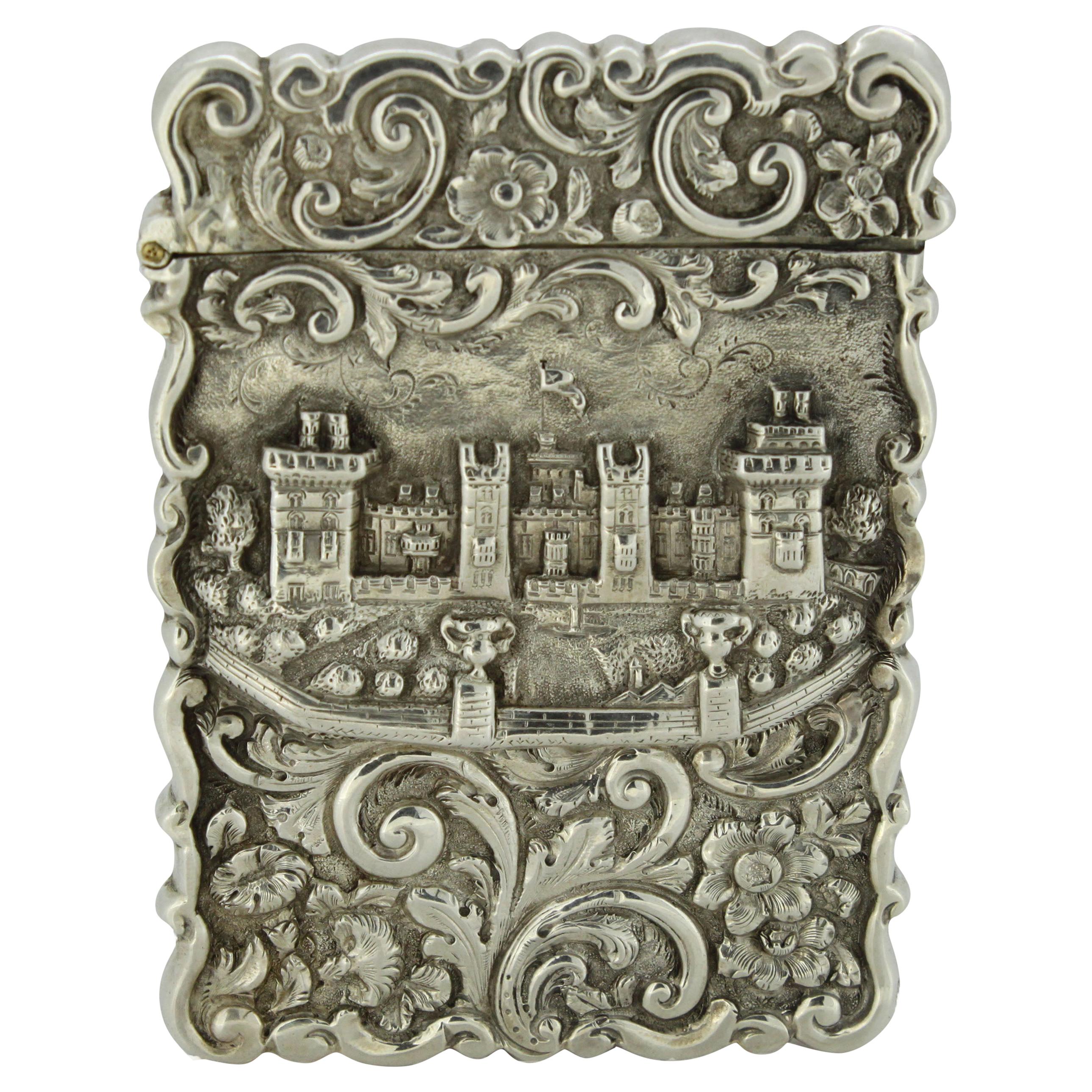 Antique Victorian Silver Card Case, Birmingham, 1852