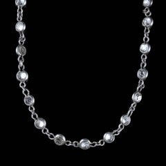 Antique Victorian Silver Chain Necklace Crystal, circa 1900