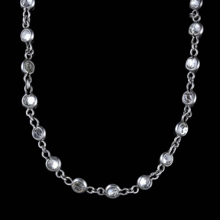 Antique Victorian Silver Chain Necklace Crystal, circa 1900 For Sale at ...