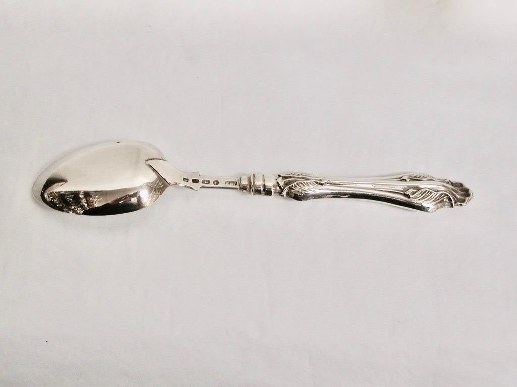 Argento 925 Antico set di coltelli, forchette e cucchiai in argento vittoriano del 1860 Hilliard & Thomason in vendita