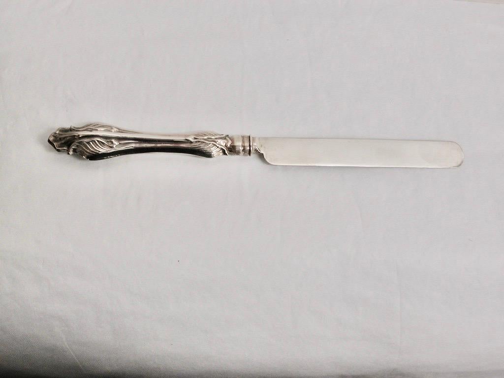 Antico set di coltelli, forchette e cucchiai in argento vittoriano del 1860 Hilliard & Thomason in vendita 4