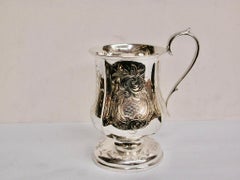 Antique victorian Silver Christening Mug dated 1854 John Wright London