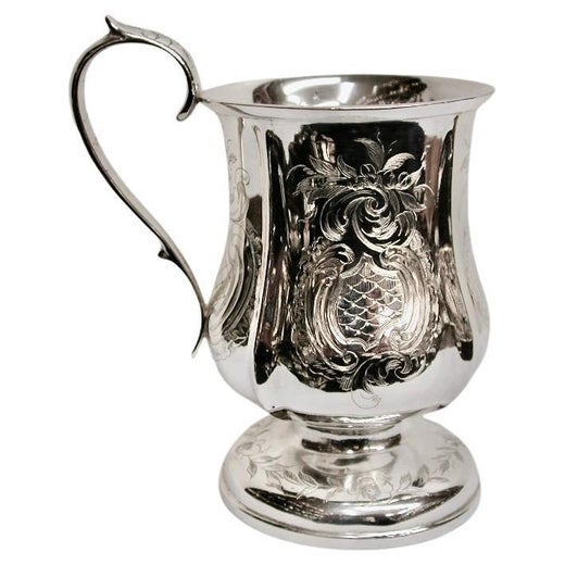 Antique victorian Silver Christening Mug dated 1854 John Wright London