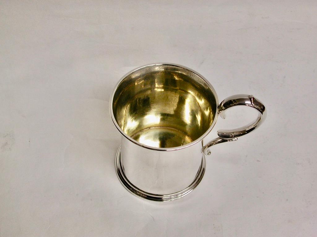 English Antique Victorian Silver Christening Mug, Dated 1855, London, E.K Reid