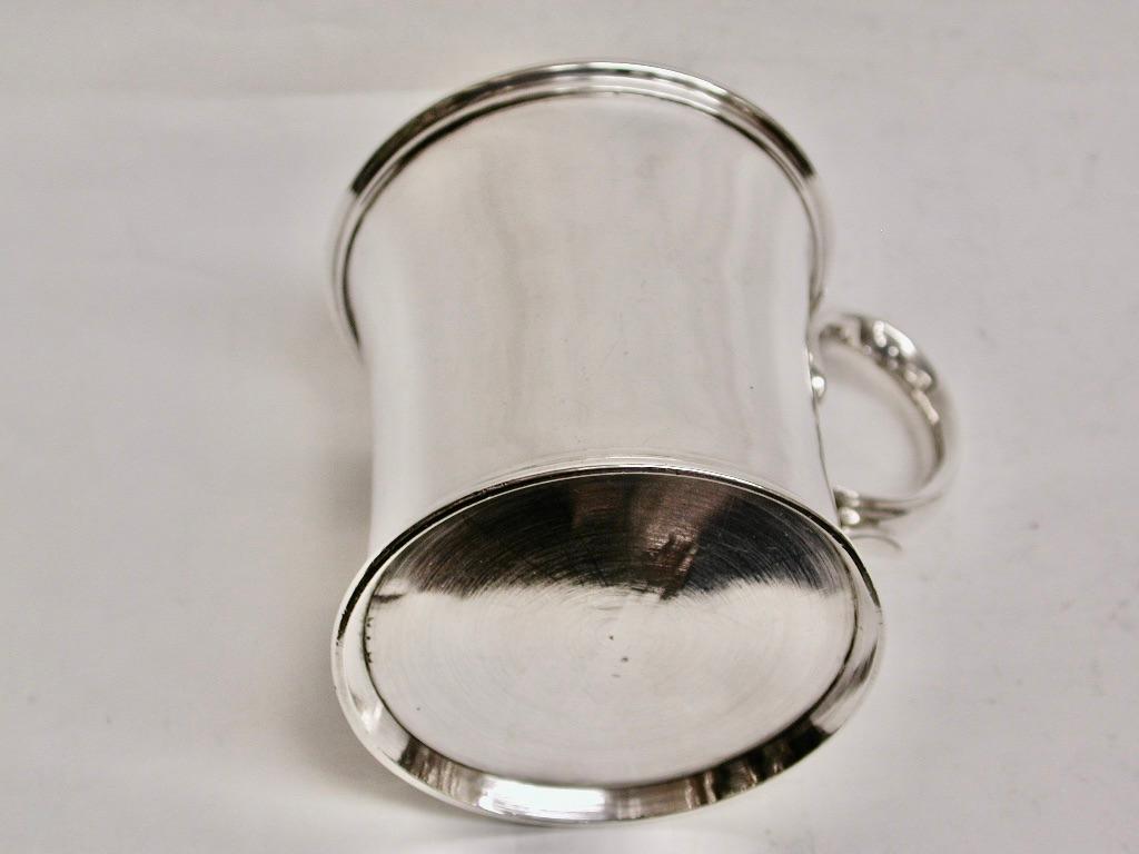 Mid-19th Century Antique Victorian Silver Christening Mug, Dated 1855, London, E.K Reid