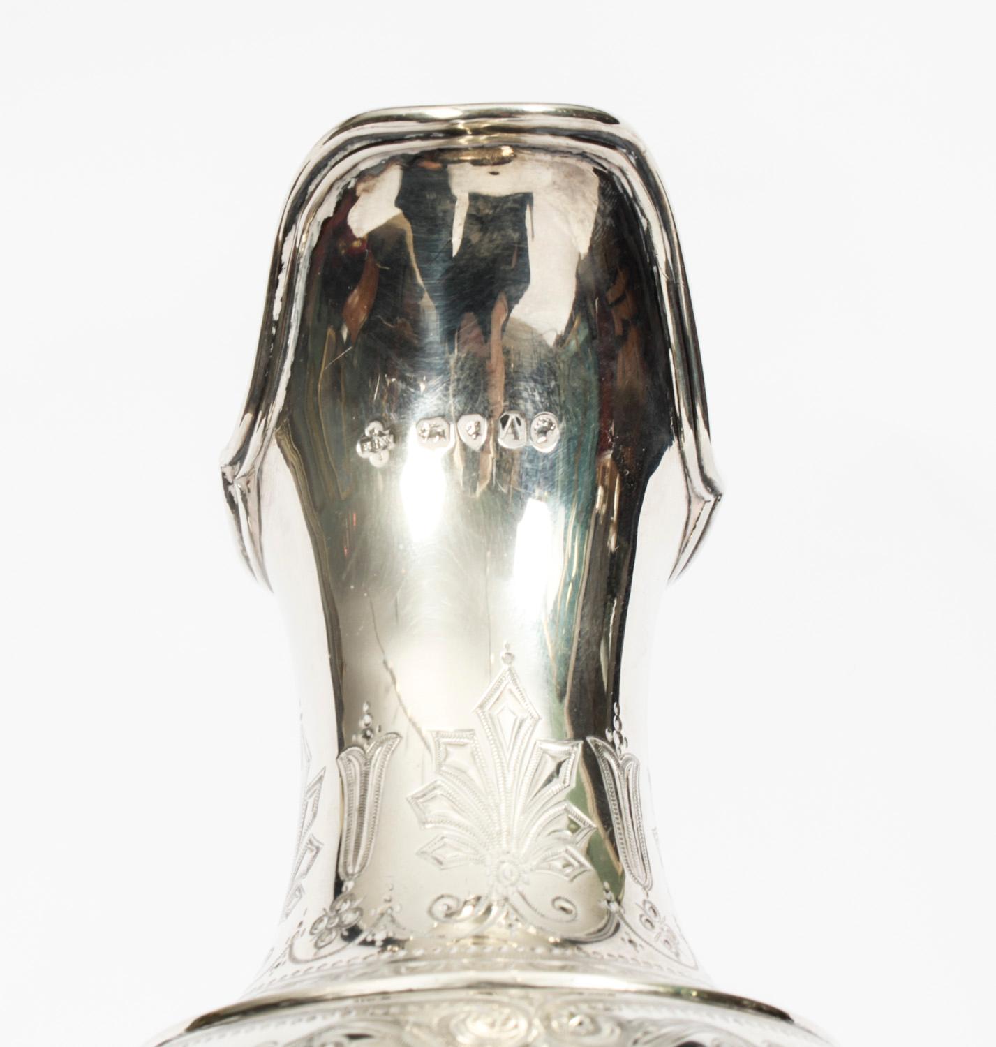 Antique Victorian Silver Claret Wine Jug Barnard 1876 19th C 5