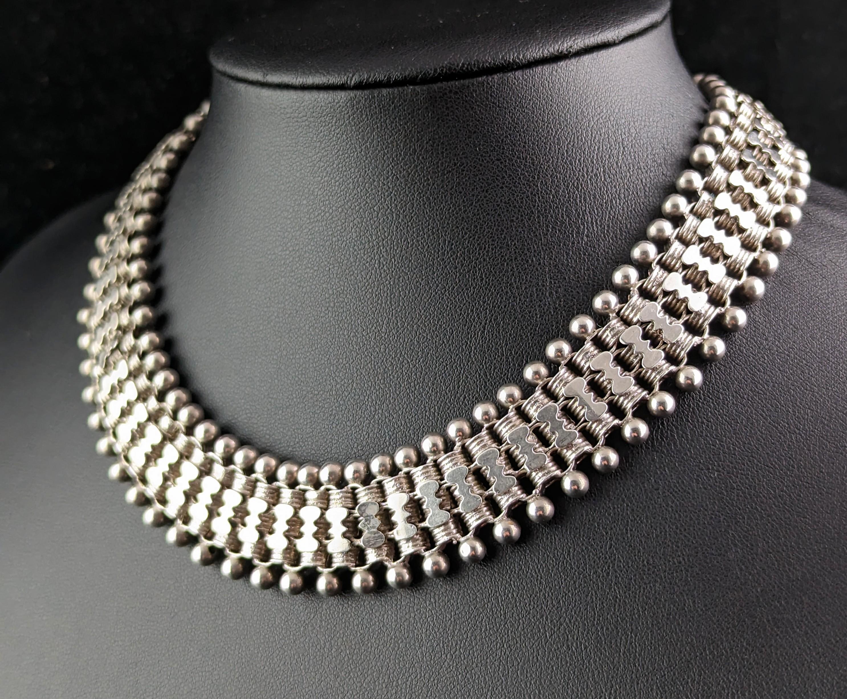 vintage sterling silver collar necklace