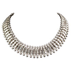 Antike viktorianische Silberkragen-Halskette, Ästhetik, Stork