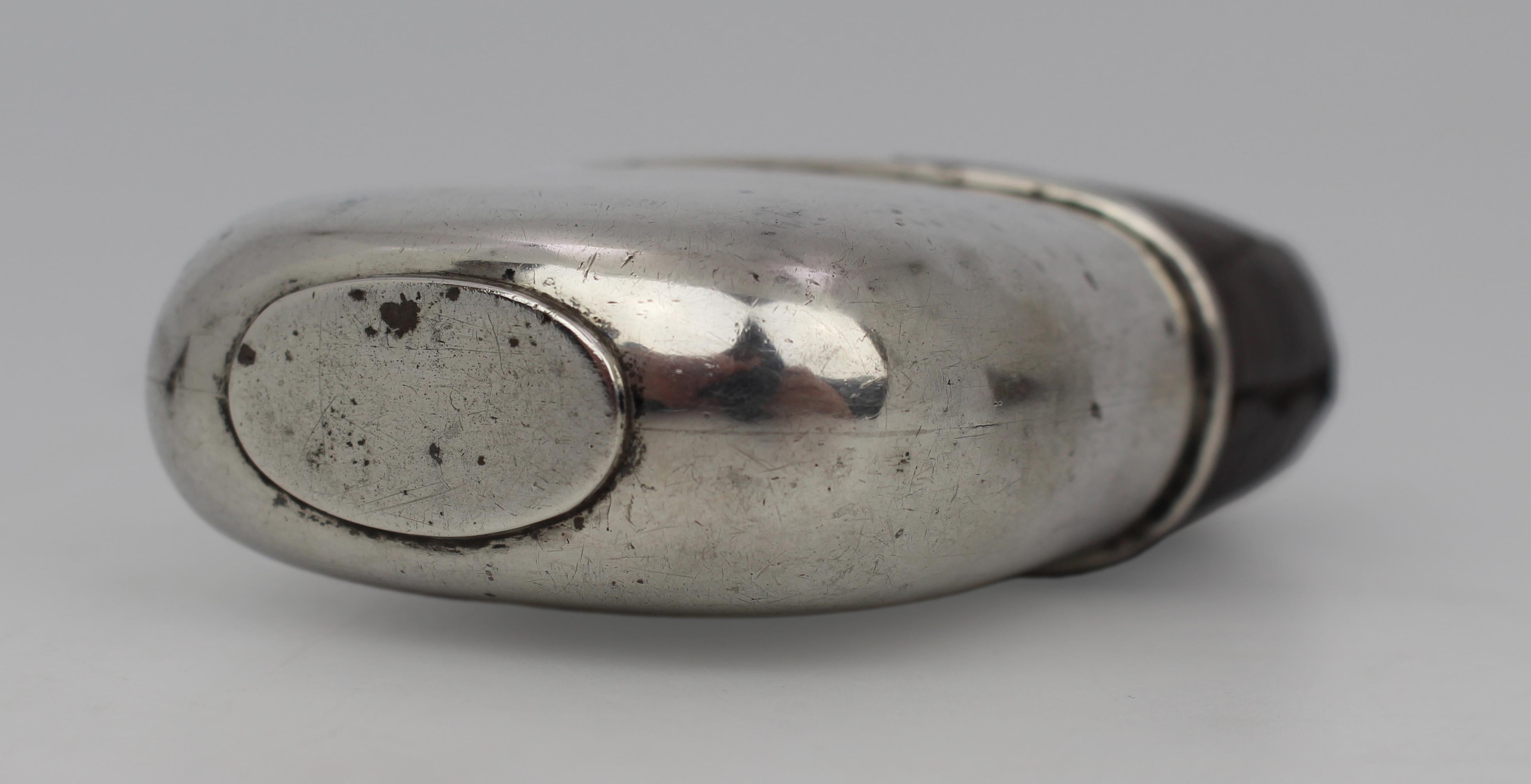 Antique Victorian Silver & Crocodile Leather Hip Flask – Birmingham 1890 im Angebot 5