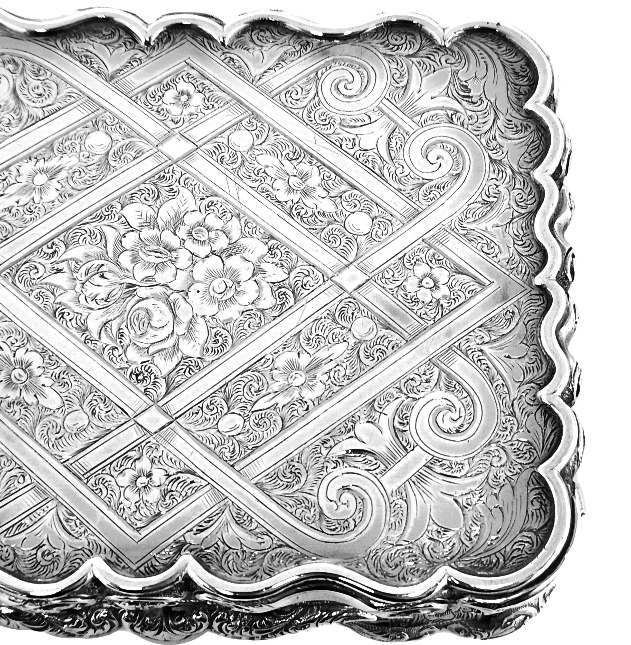 Tabatière de table décorative victorienne ancienne en argent pour courses de chevaux, 1861 en vente 1