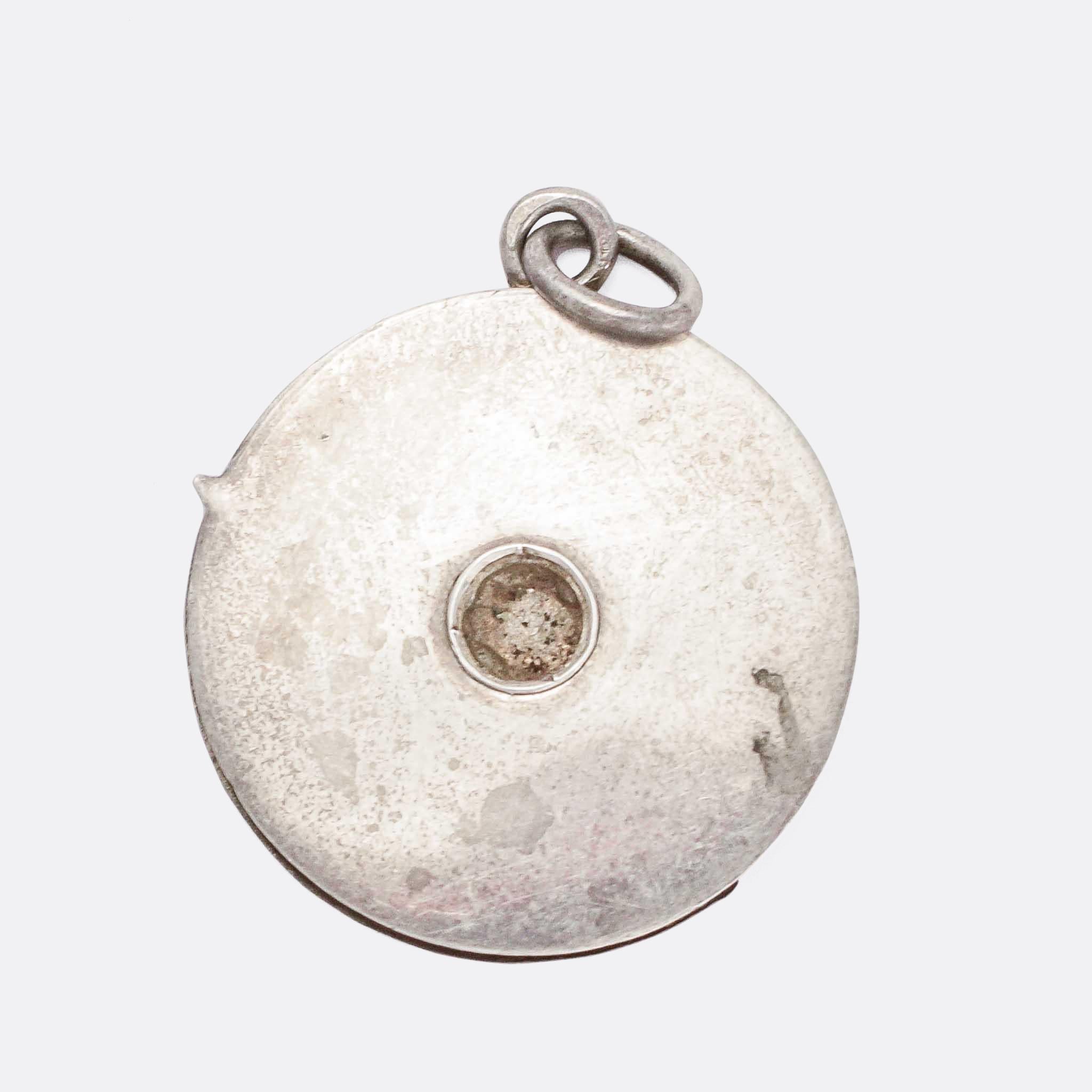 Antique Victorian Silver Enamel Perpetual Calendar Pendant In Good Condition In Sale, Cheshire