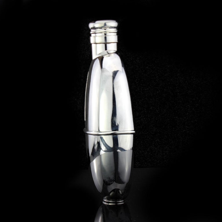 British Antique Victorian Silver Flask, Sampson Mordan & Co, London, 1892 For Sale
