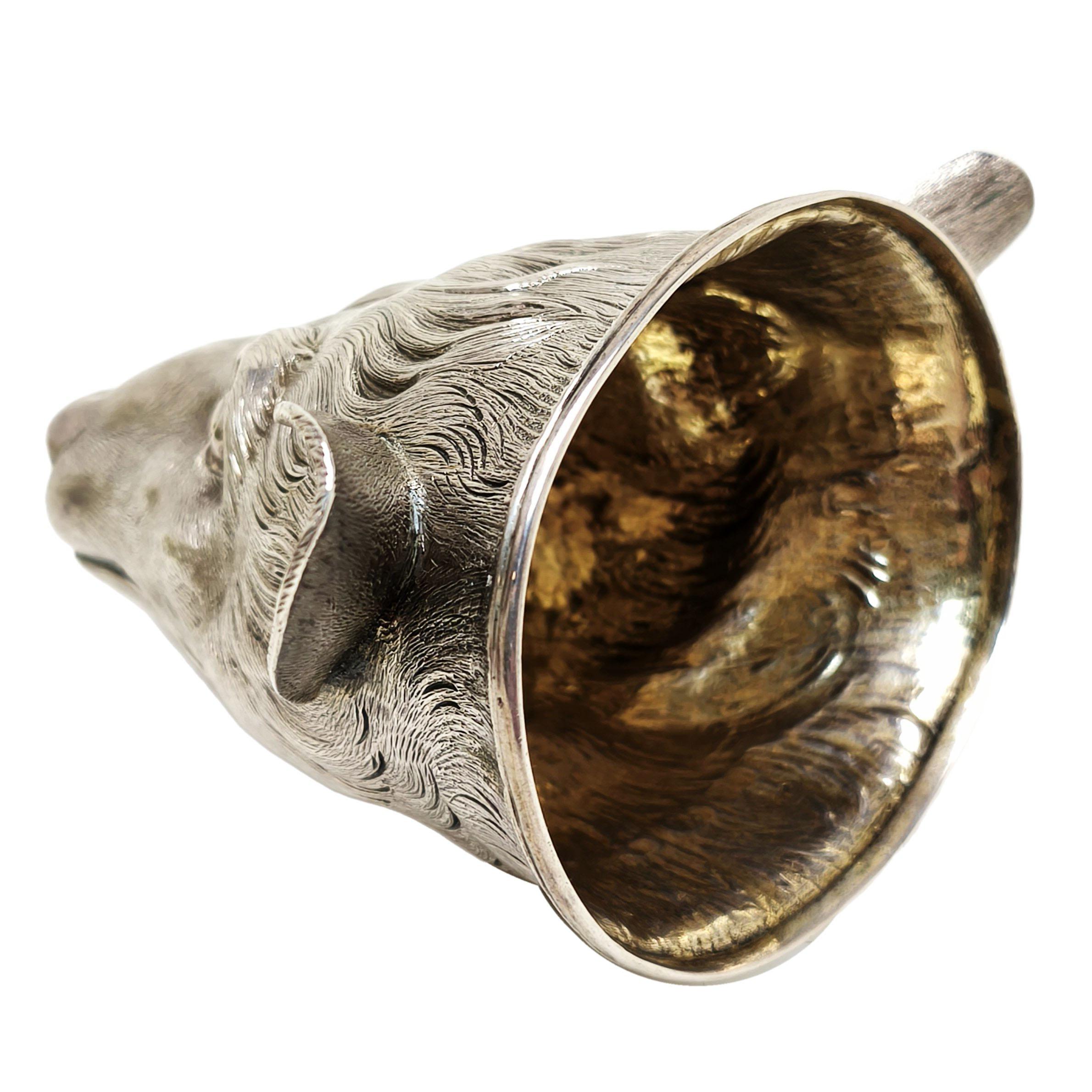 Antike viktorianische Silber Fuchs Kopf Steigbügel Cup London 1851 im Angebot 3