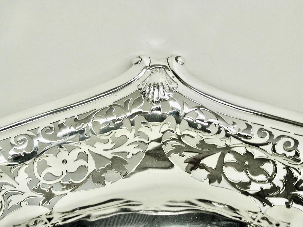 Sterling Silver Antique Victorian Silver Fruit Basket Dated 1898 London William Hutton & Sons For Sale