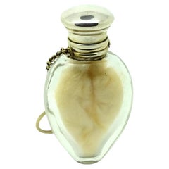 Antique Victorian Silver Glass Chatelaine Scent Bottle