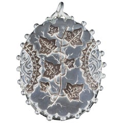 Antique Victorian Silver Gold Locket Dated, 1882