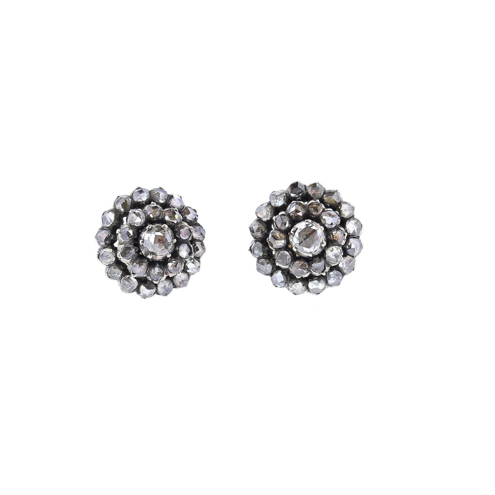 rose cut diamond earrings antique