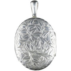 Antique Victorian Silver Ivy Locket, circa 1900 Antique Victorian Silver Ivy Locket, circa 1900