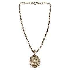 Antique Victorian Silver Locket & Chain, Dated 1887, Birmingham