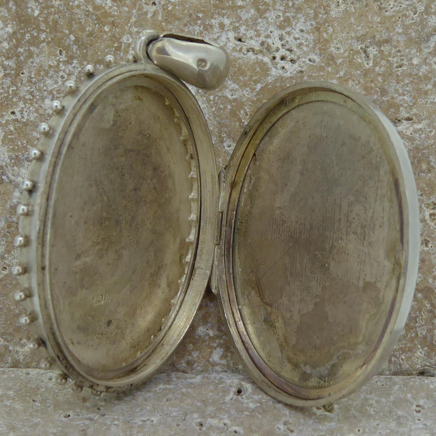 Antique Victorian Silver Locket, Dated Birmingham, 1881 1