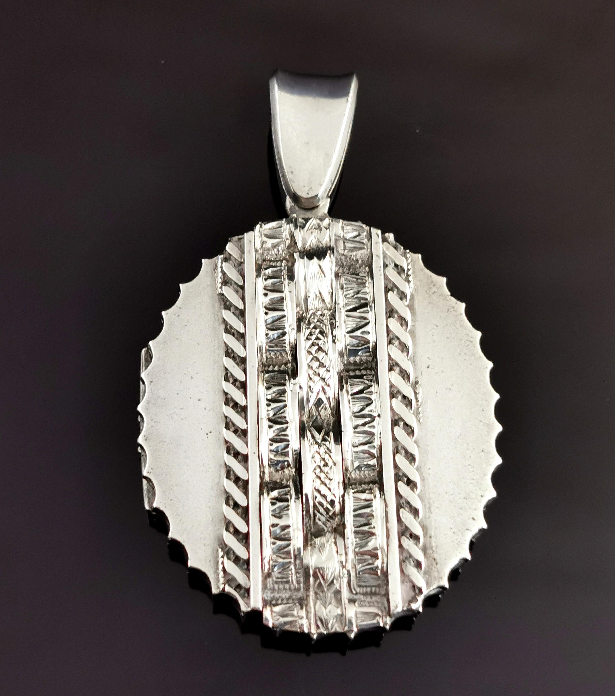 victorian silver pendant