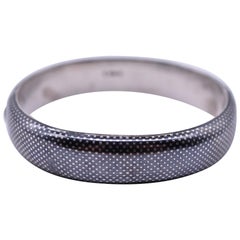 Antique Victorian Silver Niello Bangle, circa 1870
