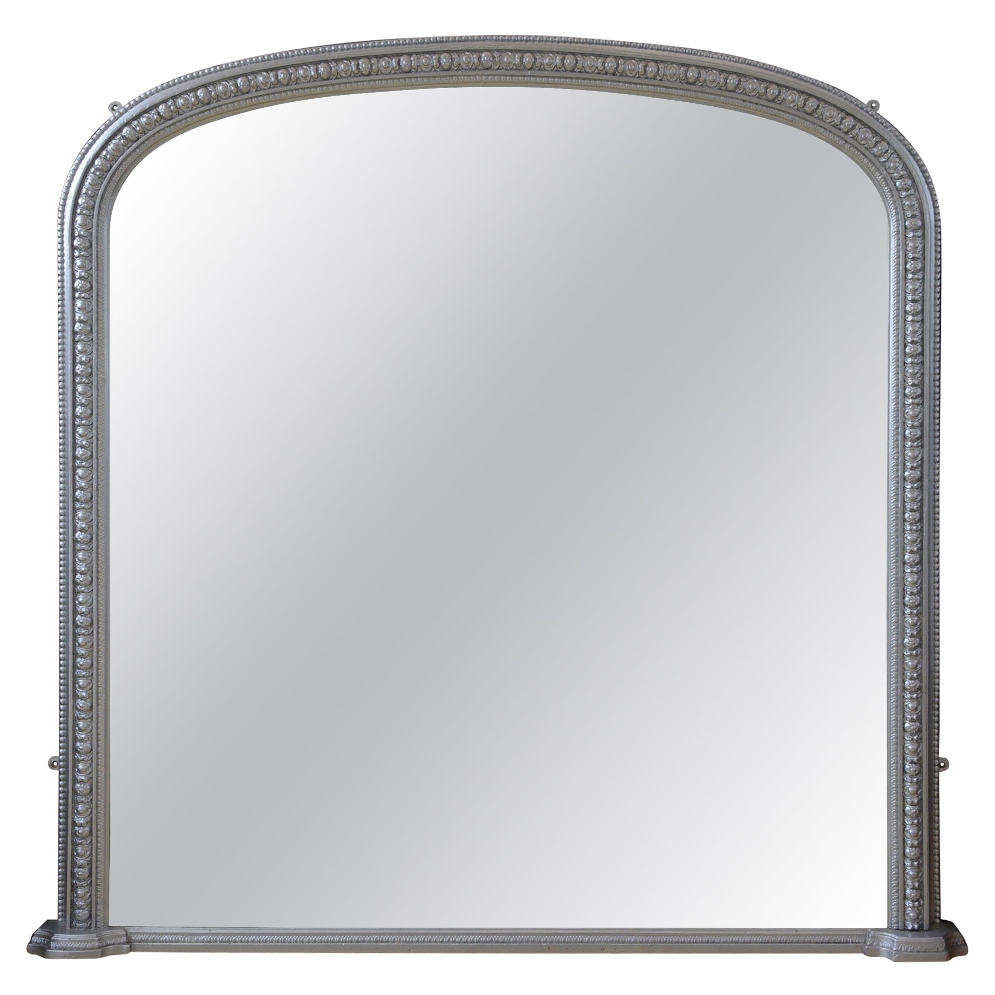 Antique Victorian Silver Overmantel Mirror H123cm For Sale