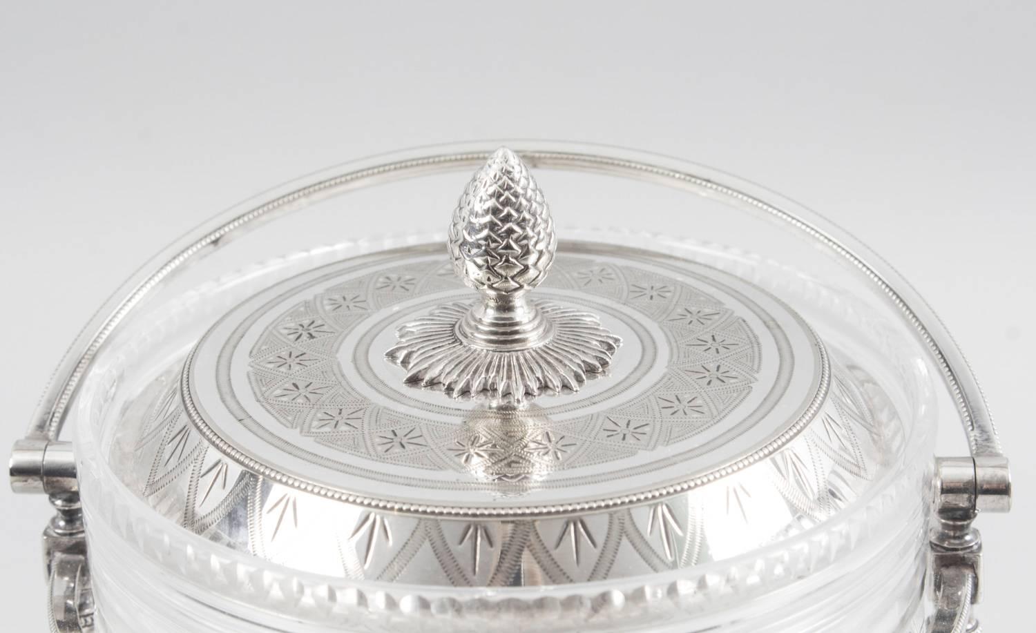 antique silver biscuit barrel