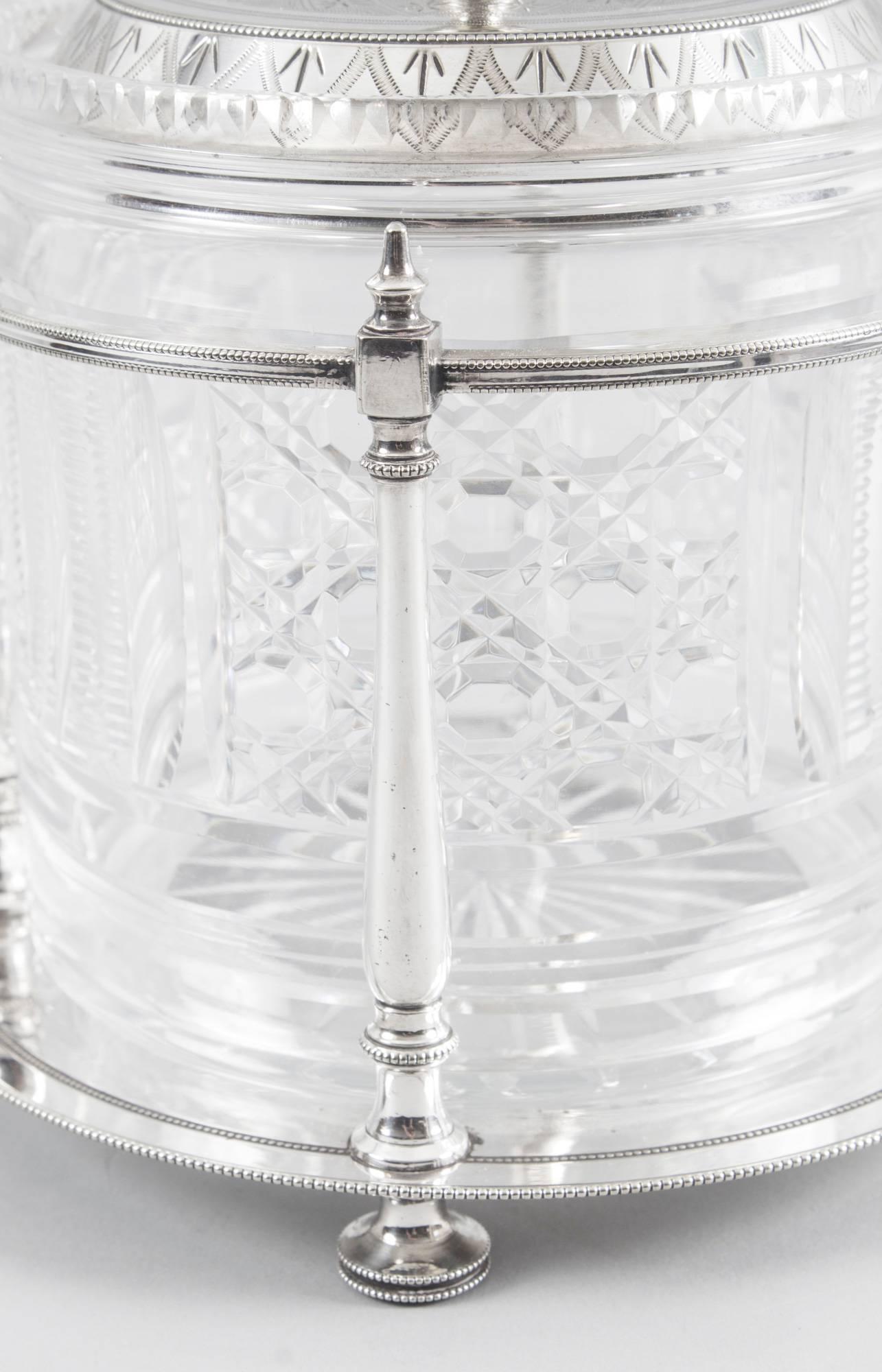 antique glass biscuit jar