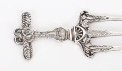 Antique Victorian Silver Plate Bread Fork Circa 1870